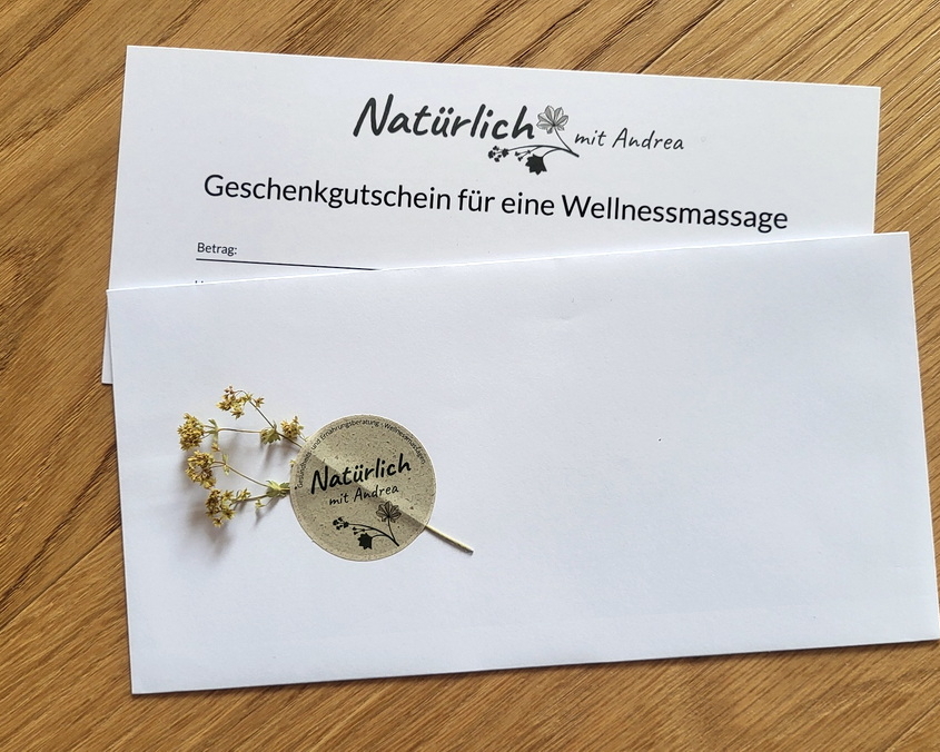 Gutschein für eine Wellnessmassage bei "Natürlich mit Andrea".